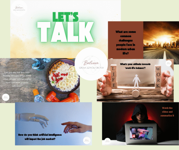 Let's Talk - prezentacja z pytaniami konwersacyjnymi dla poziomów B1–C1