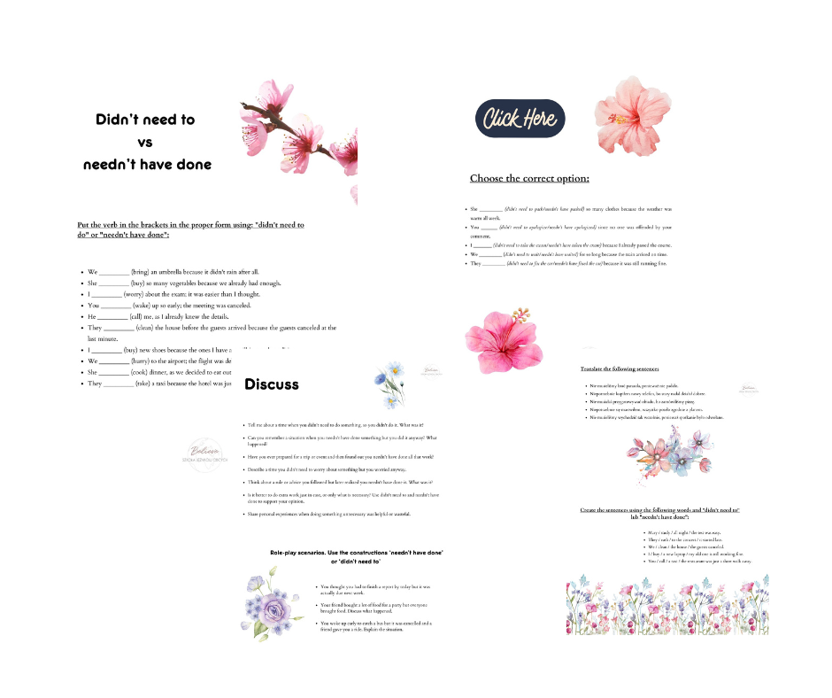 Didn't need to vs needn't have done